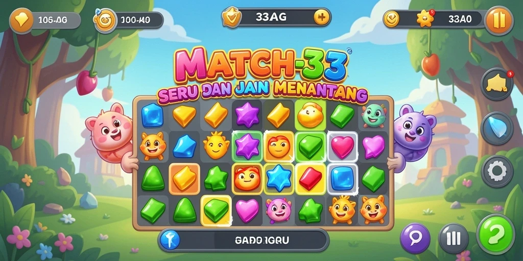 Gameplay seru 33AG dengan grafis Match-3 yang memukau.