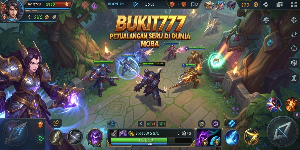 Screenshot menampilkan aksi intens saat bermain BUKIT777 di arena MOBA.