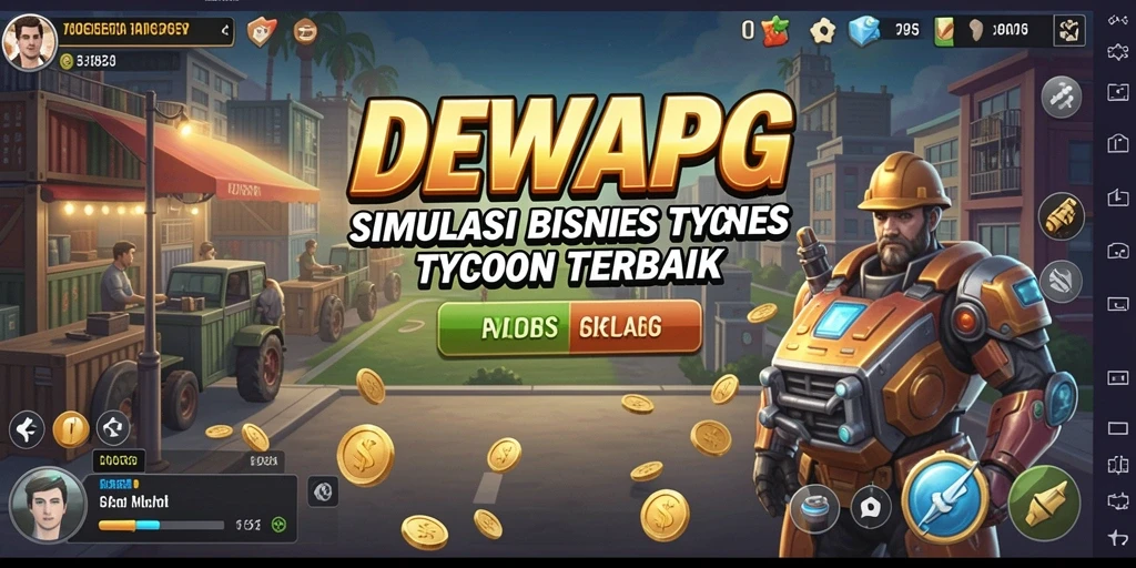 Gameplay DEWAPG yang menantang dalam membangun bisnis sukses.