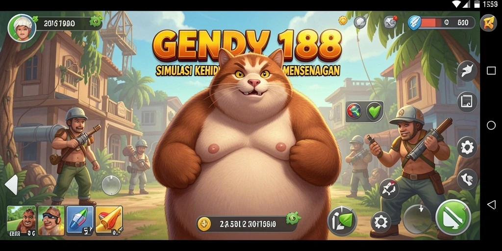 Tampilan layar gameplay <strong>GENDUT188</strong> yang menampilkan interaksi karakter dalam simulasi kehidupan.