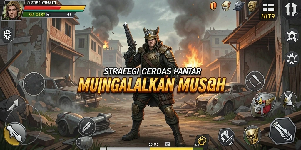 Screenshot gameplay HIT9 menampilkan pertempuran strategi yang seru.