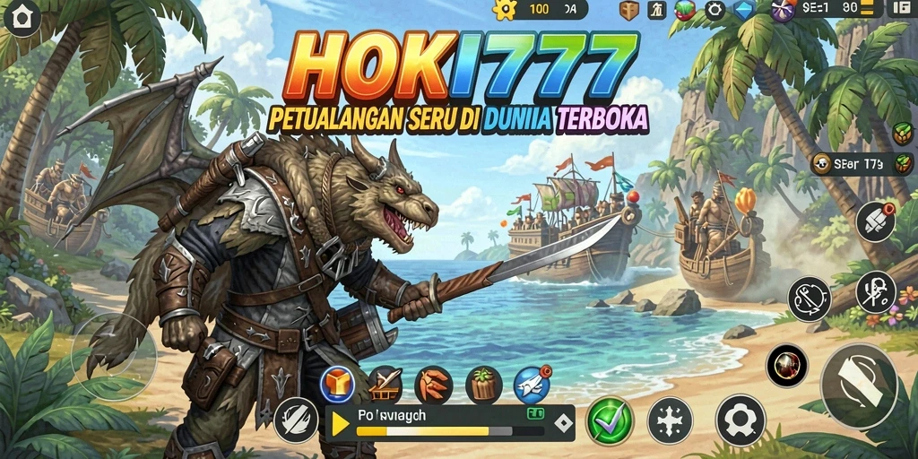 Screenshot gameplay HOKI777 menampilkan petualangan seru di dunia terbuka.