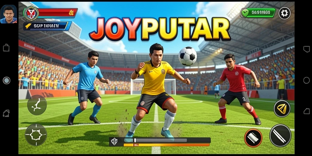 Screenshot utama JOYPUTAR menampilkan aksi seru dalam game olahraga.