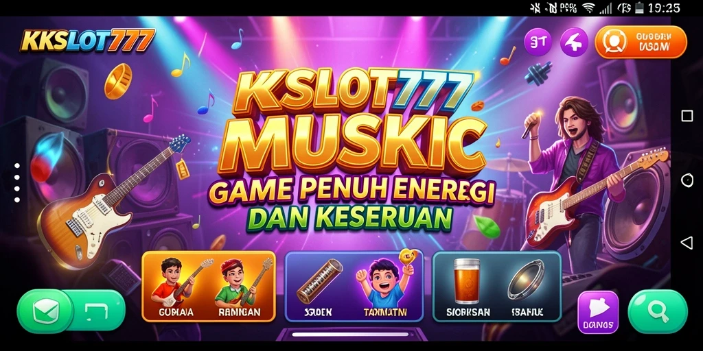 Screenshot KKSLOT777 menampilkan pengalaman bermain musik yang seru.