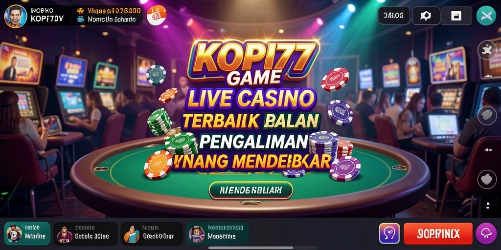 Tampilan gameplay Live Casino yang mendebarkan di KOPI77.
