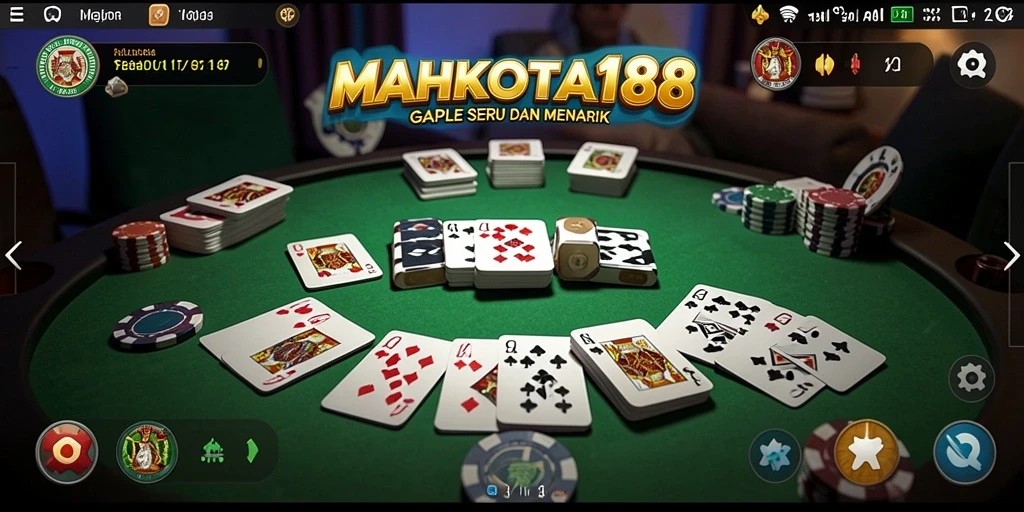 Tampilan seru permainan Gaple MAHKOTA188 saat bermain bersama teman.