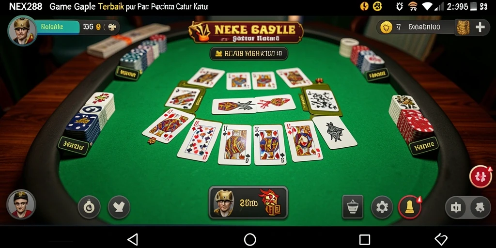 Screenshot gameplay NEX288 yang menunjukkan keseruan bermain Gaple.