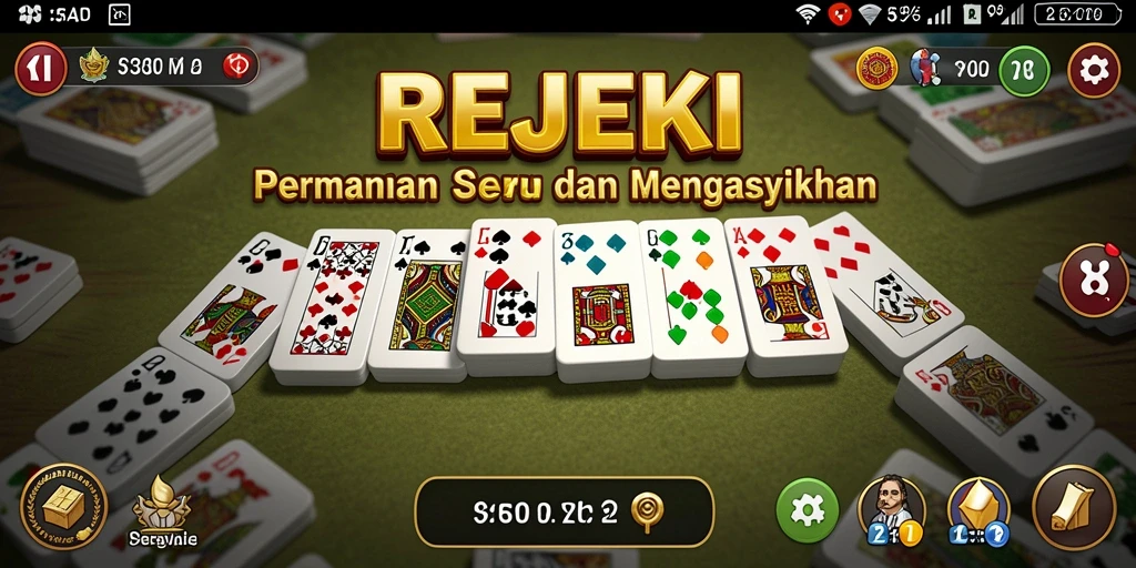 Tampilan gameplay seru dalam permainan Domino REJEKI.