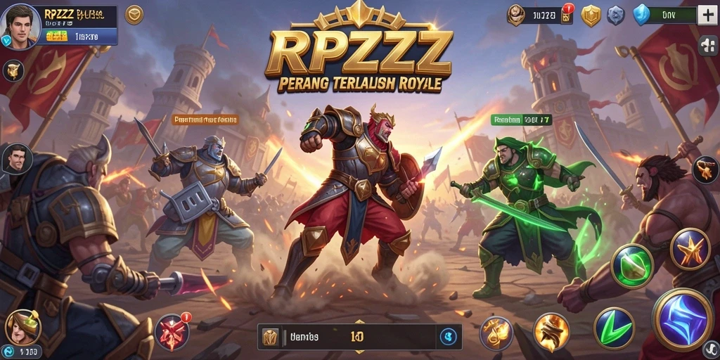 Screenshot RPZZZ menampilkan aksi intens dari gameplay Battle Royale yang seru.