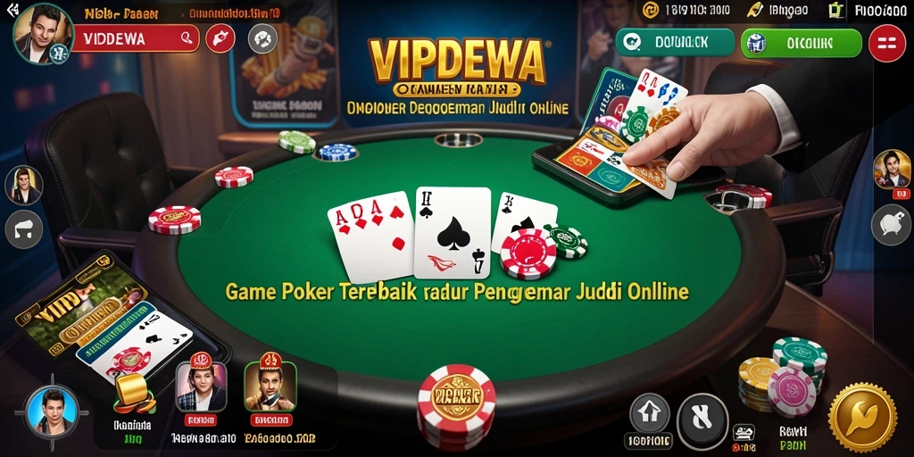 Tampilan gameplay Poker yang seru dan mendebarkan di VIPDEWA.