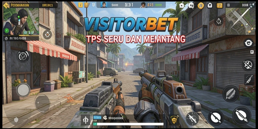 Tangkapan layar game VISITORBET dengan aksi tembak-menembak yang mendebarkan.